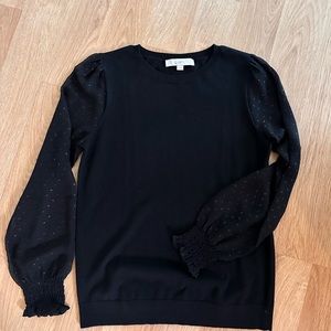 Loft sweater, size small, sheer sleeves with a little sparkle.